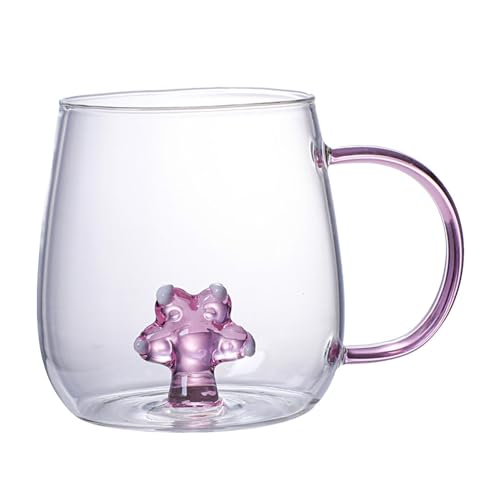 Bicchiere per animali | Carry Simply 380 ml trasparente tazza da caffè in vetro borosilicato | tazze da caffè portatili con design resistente al calore per bevande fredde e calde, resistente al