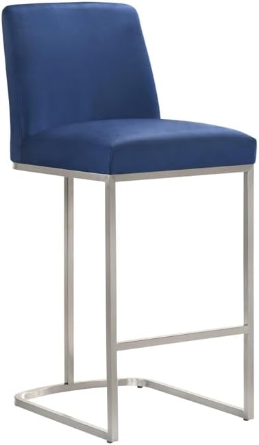 Miniatura 4 de Taburete de bar Sydney (terciopelo azul, altura de mostrador de 26 pulgadas)