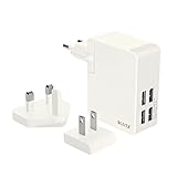 Leitz, Wand-Reise-Netzteil für Mobilgeräte, 4 USB-Ausgänge, Hohe Ladegeschwindigkeit, 24W, Complete, Weiß, 62190001