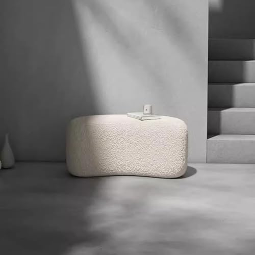 Taburete para maquillaje elegante de lana texturizada para dormitorio 8