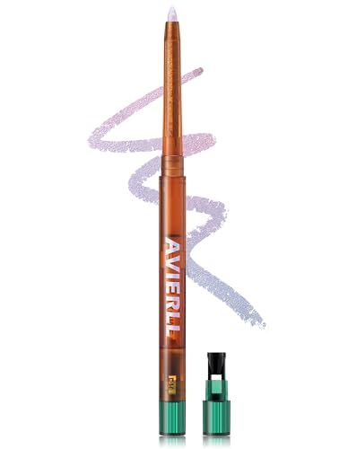 Jutqut Delineador de ojos rosa claro, resistente al agua y de larga duración metálico, delineador de ojos en gel con purpurina, resistente a los golpes, lápiz de ojos de gel de colores, sombra de ojos