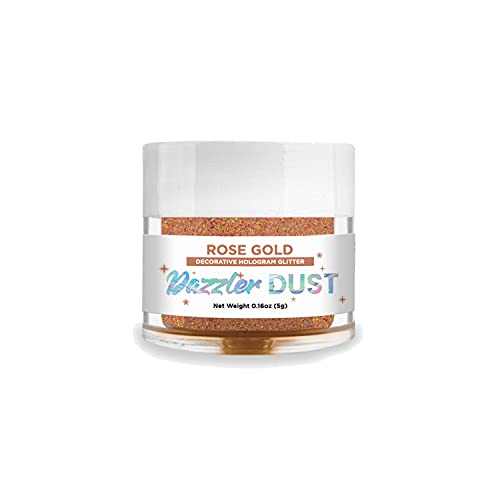 Bakell Rose Gold Art & Craft Glitter, 5G Jar | Dazzler Dust | Non-Toxic Decorating Glitter | Arts, Crafts, Slime, Glue, Paint, Face & Body (Rose Gold) #TOP4