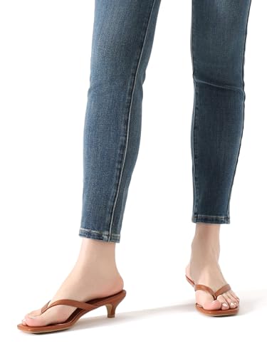 Image of Women's Flip-Flops Kitten Heels Thong Sandals For Women Square Toe Slip On Fashion Summer Dress Sandals