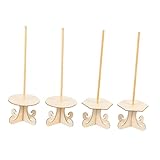 Healifty 4 piezas Soporte de Madera para Donuts con Base Estable y Diseño para Exposición de Postres Fiestas y Bodas