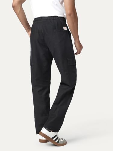 Image of Urbano Fashion Men's Straight Fit Linen Cargo Pants with 6 Pockets