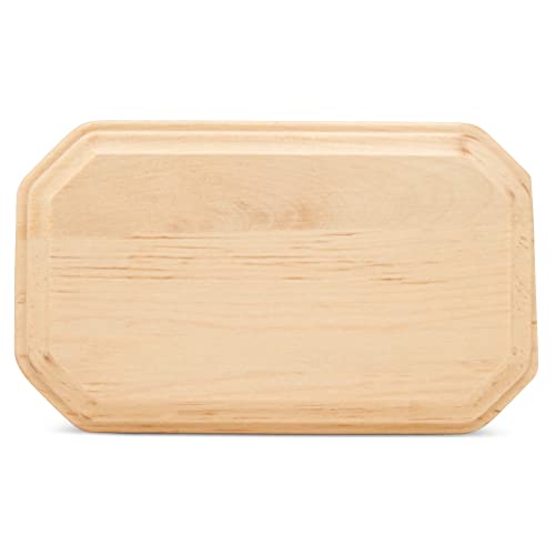 Wood Rectangle Plaque 5 inch Pack of 1 Beveled Edge Clipped Corner Unfinished Wooden Plaque Wood Plank Craft Blanks by Woodpeckers