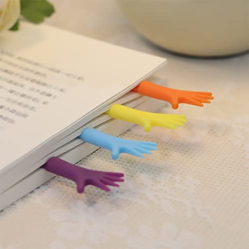 8 Pcs 3D Bookmark Cartoon Hand Bookmarks Cute Bookmarks Colourful Page Clips Funny Silicone Book Marker for Readers, School, Home, Office, Gift