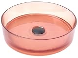 Piano bagno Lavabo rotondo Superficie solida semitrasparente 360 mm Rosso
