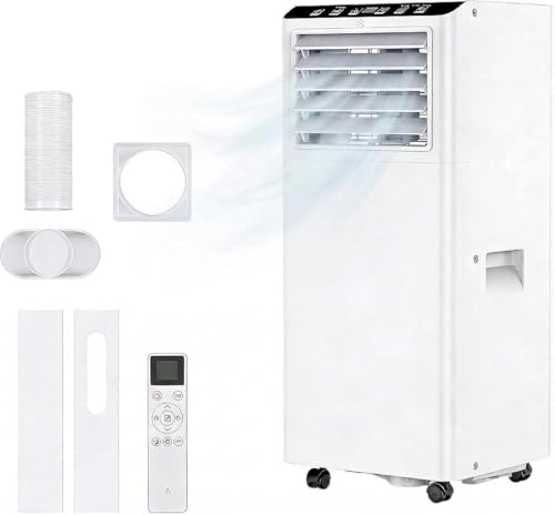RBFGYIOP Mobiles Klimagerät 9000 BTU- 3- in- 1 tragbare Klimaanlage: Kühlen, Entfeuchten, Ventilieren- Leise & energieeffizient, R290 Kältemittel, für Räume bis 40㎡, einfache Installation- W