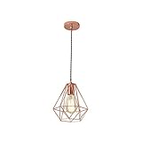  Lustres - Luminaires suspendus en métal doré rose à 1 lumière Type de diamant Plafonniers réglables pour café Loft Bar Couloir Cuisine Île Lumières Keep it in mind