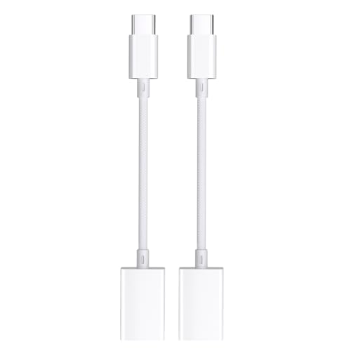 USB C to USB 3.0 Adapter [2 Pack], USB C Male to USB Female OTG Cable Thunderbolt3 to USB Adapter Compatible with MacBook Pro/Air, iPhone 16 Pro Max/16 Plus/16/15, Galaxy S24/S23/S22/S21