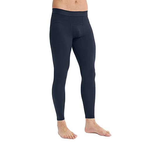 KBOPLEMQ Leggings sportivi da uomo, pantaloni a compressione, da uomo, leggings sportivi, traspiranti, per fitness, fitness, palestra, jogging, O blu navy, L