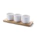 Produktbild Continenta Servier-Set aus Gummibaumholz und Keramik 28 x 9 x 7 ,5 cm
