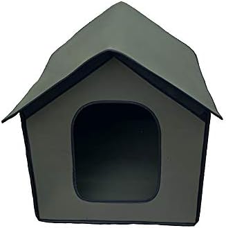DEECOZY Outdoor Cat House for Outdoors, Dog Pets House, Winter Resistant, Foldable, Waterproof Cat House for Dogs, Cats, Rabbits (Army Green)