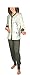 Produktbild Damen Pyjama Schlafanzug Langarm Baumwolle Knopfleiste DW343 (44/46, Olive)