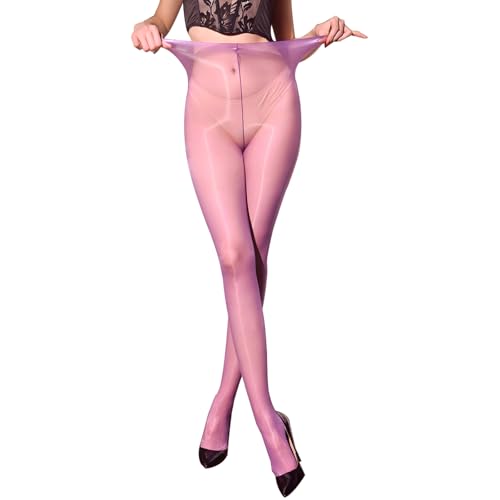 Image of Women's Oil Shiny Pantyhose 3 Denier Ultra-Thin Sheer Tights Silky Control Top Stockings
