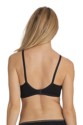 Dorina Underwear Women Tiffany Non Pad No Padded Unlined Wirefree Wireless Comfort Daily T Shirt Bralette Everyday T Shirt Bra Top, Pack Of 2 - Black/White - 38Dd #TOP4