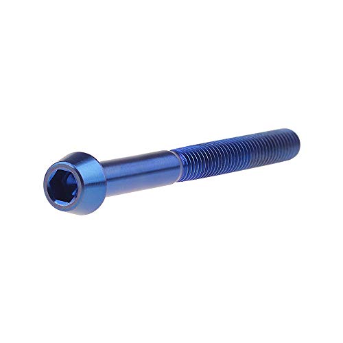 Image of Titanium Ti Bolt M5 9 16 18 20 25 30 35 40 45 50 55 60mm Tapered Head Screws Pack of 4 (M5x55mm, Blue)