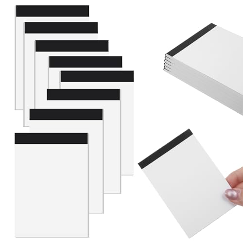 TIESOME 8 blocs de notas A7, 30 hojas por bloc en blanco, 10 x 7 cm, minibloc de notas para oficina, escuela y hogar, color blanco
