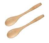 Wooden Spoons Baby Eco-friendly Small Wood Spoon Organic Mini Wooden Spoons Condiments Salt Spoons,2 Pack