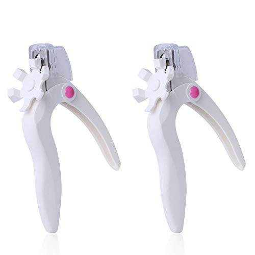 2 Pack Acrylic Nail Clipper, Durable Strong Gel False Nail Cutter, Removable Cap for Clean,Sharp Stainless Steel Blade, Home Nail Art Beauty DIY Trimmer Tool
