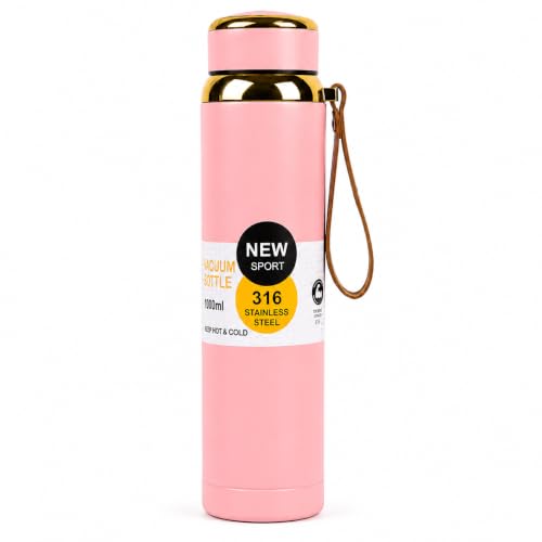 Image of 316 Stainless Steel Water Bottle 1 Litre | Hot & Cold | Durable & Leak-Proof | For Office, Home, Kids, School For Women Men | 1000ml water bottle | Rose Blush
