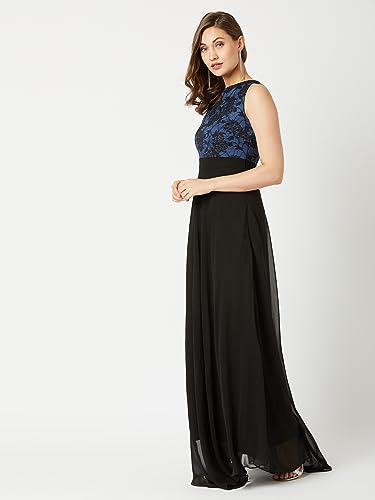 Image of Miss Chase Women's Round Neck Cap Sleeves Lace Knee -Long Skater Dress