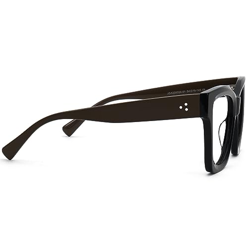 Image of Zeelool Stylish Oversized Square Glasses Blue Light Blocking Glasses for Women Men Ada ZJGA228324-01 Black