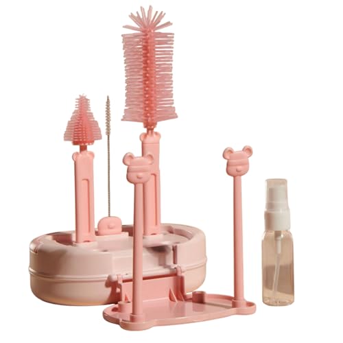 Travel Bottle Brush, Silicone Travel Cleaning Set, 12.8x16x6cm, Flexible Nipple Straw Washer for Tumblers, Bottles, Pipes, Food Containers, Cups, Glasses, Baby Gear