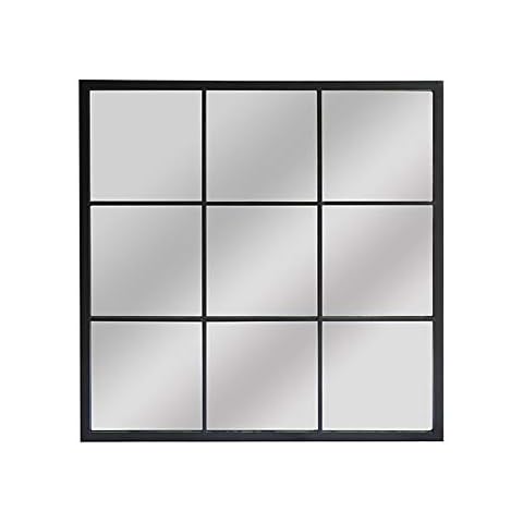 Aspect M38BK - Espejo de Metal Industrial con Ventana Cuadrada, Negro Cover