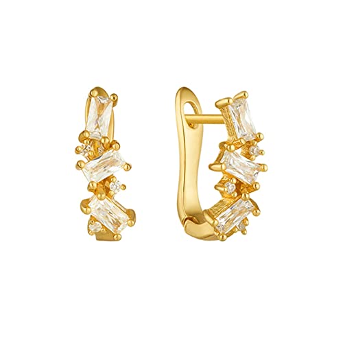 Boucles d'oreilles créoles cartilage argent et zircone, le cadeau idéal pour elle