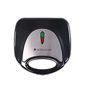Wonderchef Prato Non-Stick Electric Griller,Sandwich Maker, Toaster |700 Watt| Auto Temp Control, LED indicator| Non-stick Coated Plates, Cool Touch Handle, Buckle Clip Lock| Grill Sandwiches, Bread, Kebabs, Panner Tikki and Quesadillas| | Oil Free Toasting| Easy to Clean| 1 Year Warranty