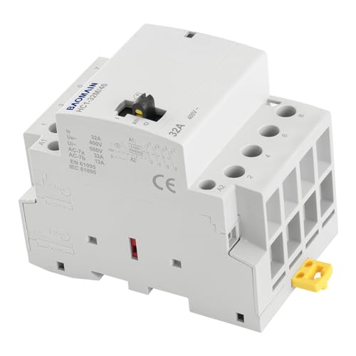 BAOMAIN 110V 4-Pole 32A Manual/Auto AC Contactor, 4NO, DIN Rail Mount miniatura 4