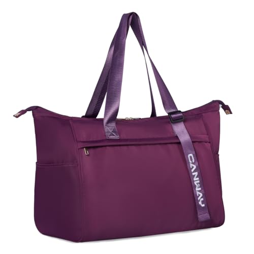CANWAY Weekender Travel Duffle Bags for Women, Carry-On Tote Bag with Laptop Compartment for Airplane, Hospital, Gym, School