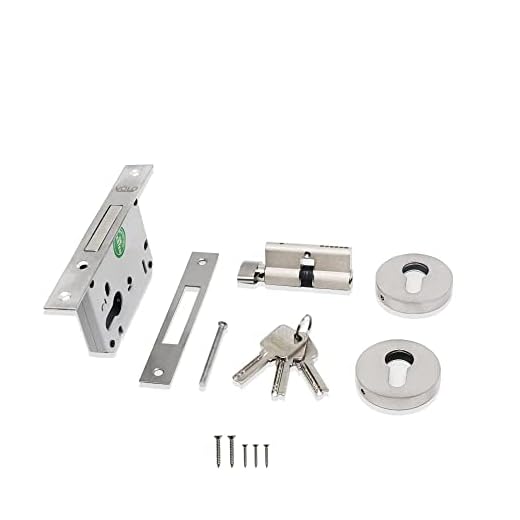 Volo Door Dead Lock with Brass 60mm Cylinder and computerised Keys for Exterior/Interior Door. (Satin Silver)
