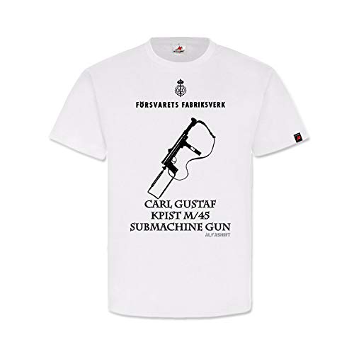 Kpist M-45 Carl Gustaf 31563 t-shirt blanc XL pour passionnés d'histoire militaire