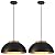 PINDODO Large Pendant Lights, 16" Black Pendant Light for Kitchen Island, Farmhouse Pendant Light Fixtures for Dining Room, Living Room, Bedroom, Bar, Vintage Pendant Lamp with Wooden Holder, 2 Pack