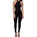 Yizenge Women's Halter Turtleneck Open Back Club Jumpsuits(M) Black