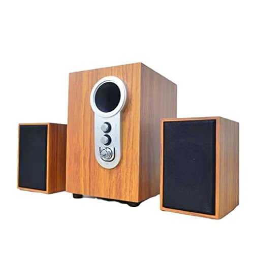 Haut-parleur de subwoofer 2.1 en bois filaire et sans fil pour ordinateur et smartphone