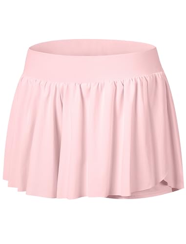 EXARUS Girls Butterfly Flowy Shorts 2 in 1 with Pockets Athletic Flat Waist Cheer Running Workout Sports Gym Preppy