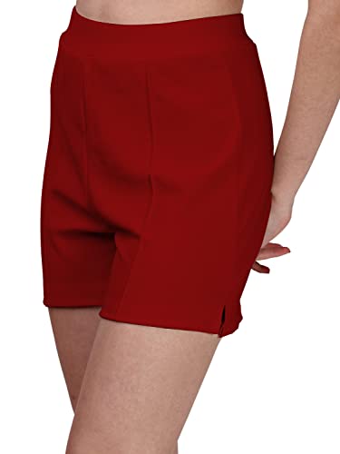 Image of Mehrang Solid Women Black High Waist Shorts for Women and Girls Casual Wear