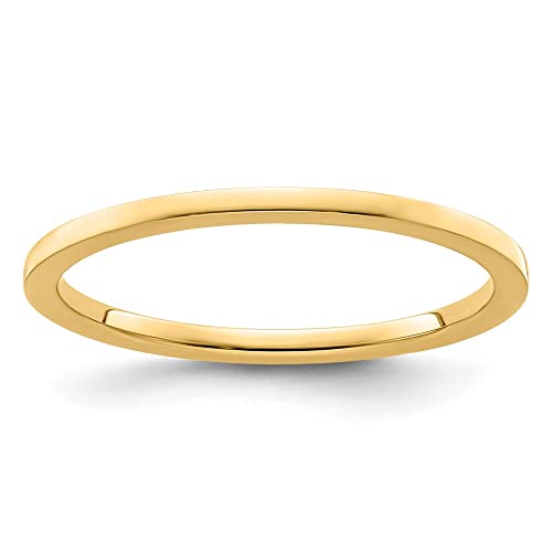 Wedding Band Ring Band 14K Yellow Gold Bridal Jewelry Women's Flat
