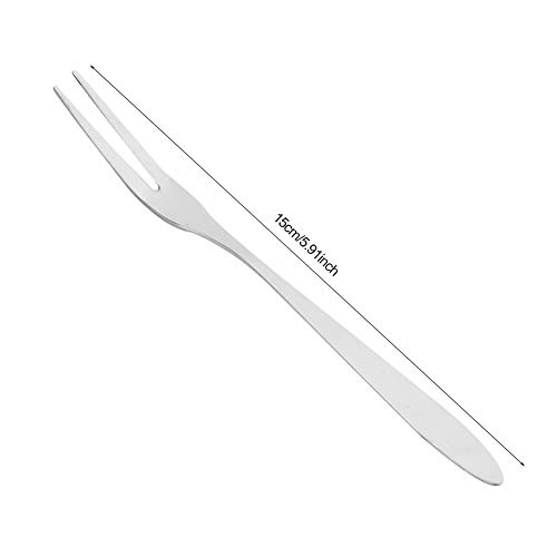 20Pcs Stainless Steel Fruit Fork Mini Serving Forks For Fruit Cake Dessert Appetizer Tasting Cocktail 15Cm/5.91In #TOP1