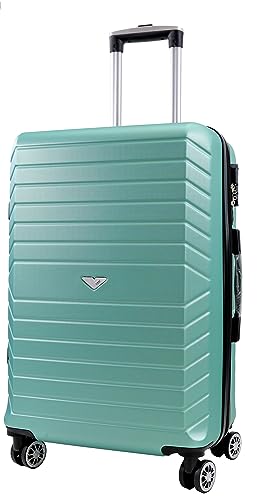 VIDA since 1995 VR629 Valise Rigide Moyen soute avec souflet Extensible,roulettes Doubles 360°(Menthe (Mint), M - Medium - 55L-76L- 67x44x27cm - 3,6kg)