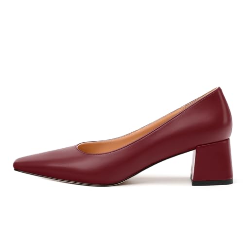 Women’s Pumps, Chunky Low Block Heels Square Closed Toe Dress Pumps Shoes for Women2