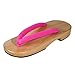 Wooden Thong Sandals Wooden Clogs Japanese Traditional Sandals (Deep Pink, Adult, Women, 4.5, Numeric, US Footwear Size System, Medium)