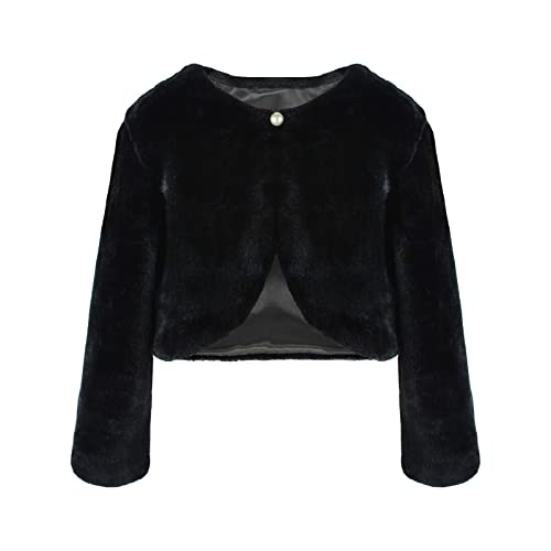 Girls Long Sleeve Cardigan Cotton Bolero Shrug Long Sleeve Top Cute Jacket Outwear White for Girls Size 2-8