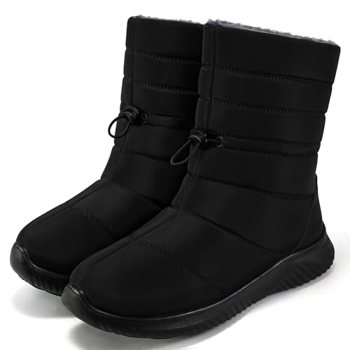Alicegana Women's Waterproof Fur-Lined Snow Boots