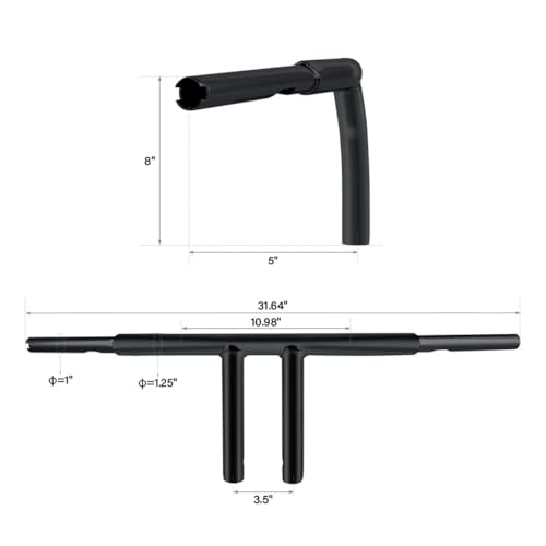 Manillar en T para evitar fatiga en Sportster XL883 y Dyna 4