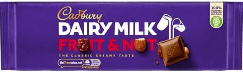 Cadbury Dairy Milk Fruit & Nut Chocolate Bar, The Classic Creamy Taste, Perfect for Sharing, 300 g (Pack of 1)
